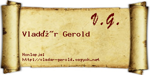 Vladár Gerold névjegykártya